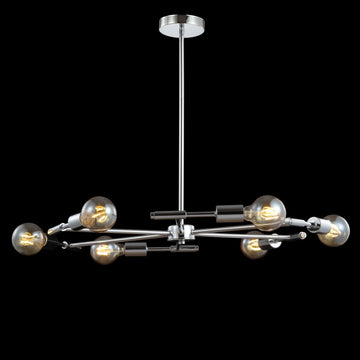 Turing 28.5" Adjustable Height Metal LED Chandelier - JONATHAN Y
